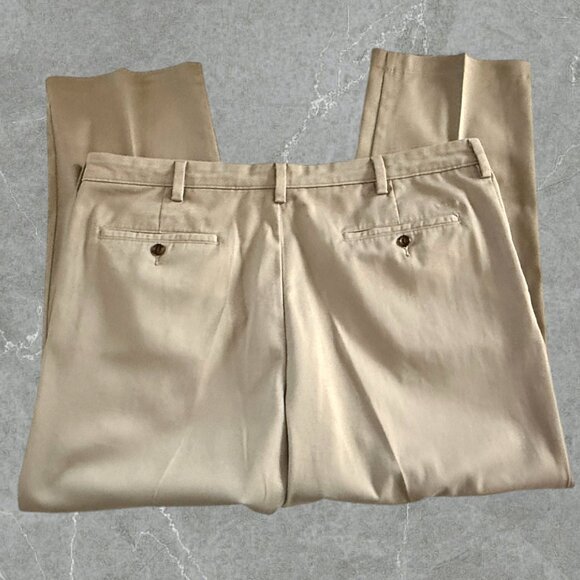 Dockers Classic Fit Khaki Tan Mens Straight Fit Flat Front Casual Straight Pants - Picture 5 of 10